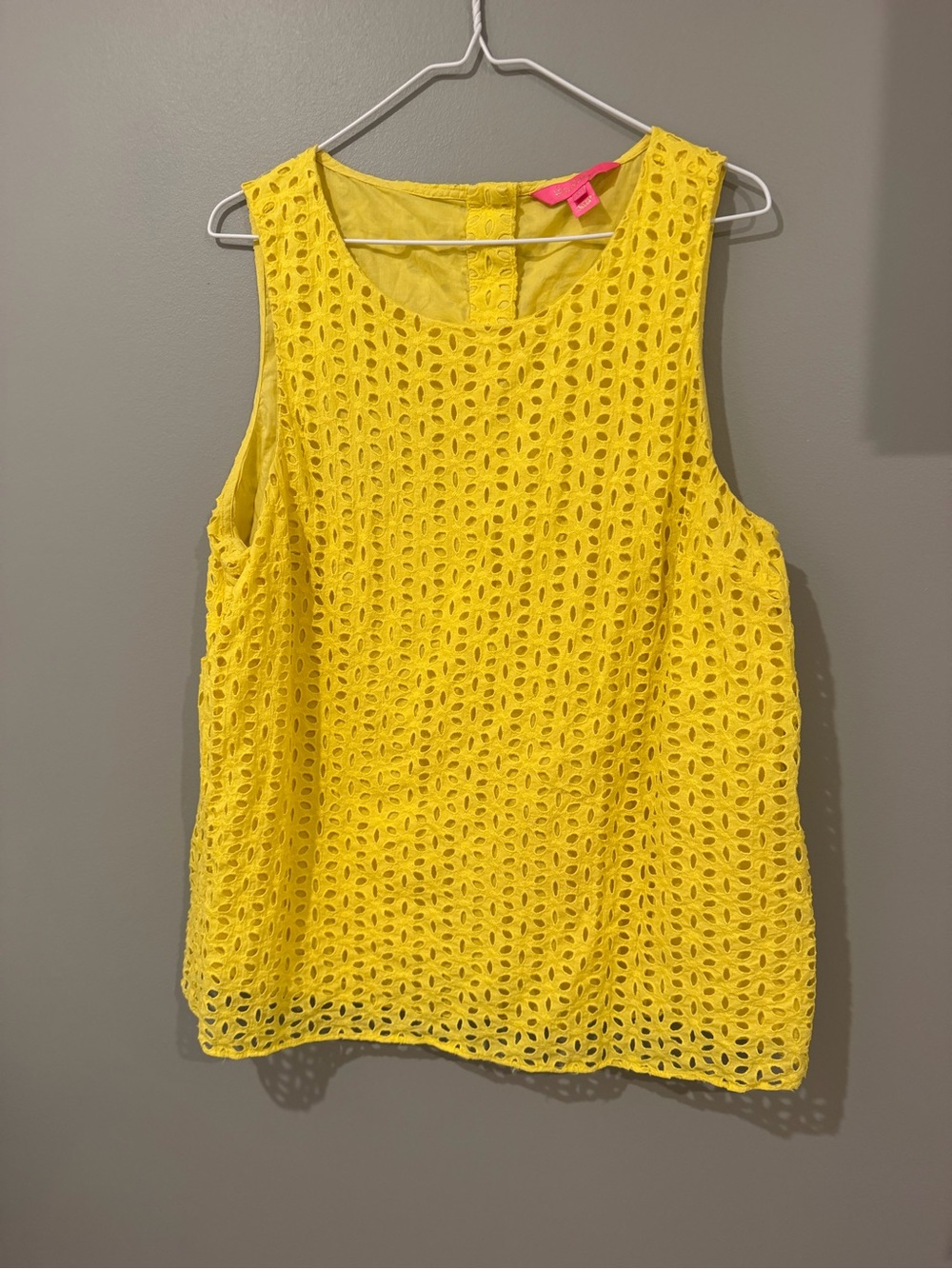 Lilly Pulitzer- Yellow Eyelet Sleeveless Top